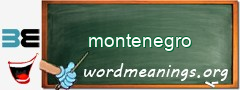 WordMeaning blackboard for montenegro